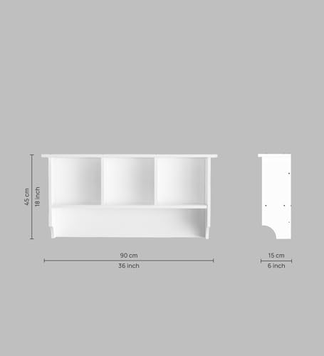Image of Rio Multipurpose Modular Wall Racks /Shelves /Organiser /Decor Particle Board Wall Shelf (Number of Shelves - 4, White)