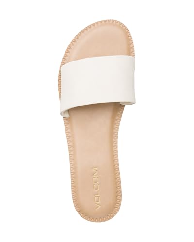Image of Volcom Women's Simple Slide Sandals - Cushioned Synthetic Leather Strap Slides With Padded Footbed