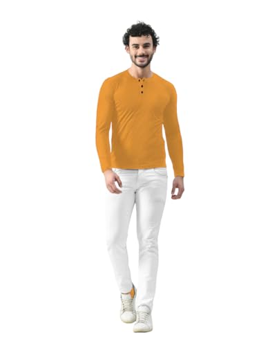 Image of Blisstone Men's Long Sleeve Henley T-Shirt with Button Placket | Soft & Comfortable Casual Wear