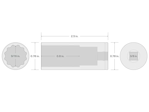 Image of TEKTON 3 /8 Inch Drive x 9 /16 Inch Deep 12-Point Socket | SHD13214