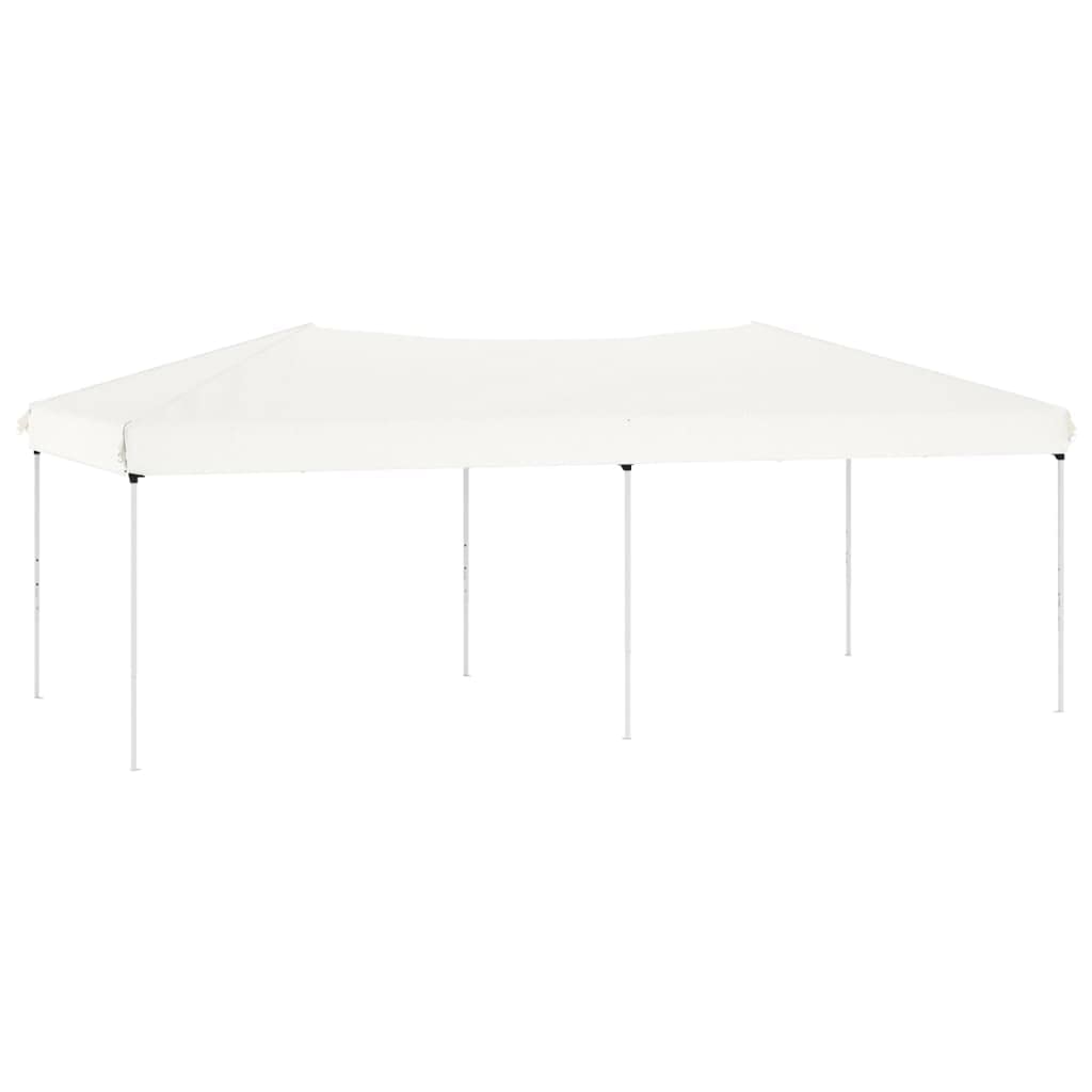 vidaXL Partyzelt Festzelt Camping Pavillon Faltpavillon Gartenzelt Grillzelt Terrasse Gartenpavillon Stahlrahmen Faltbar Weiß 3x6m