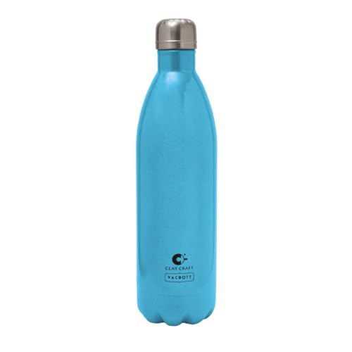 Image of Clay Craft Vacbott Vaccum Bottle, Stark Sparkle Double Walled 24 Hours Hot and Cold Water Bottle - 1 Piece - 1000 ml (Sparkle Sky) Steel Water Bottles for School, Office, Home, Gym, Leakproof