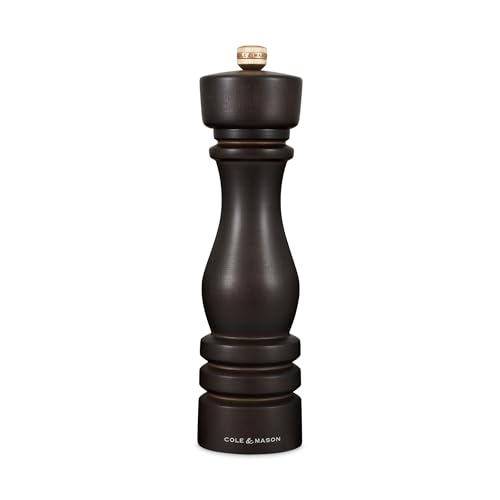 Cole & Mason London Refillable Spice Mill - Kitchen & Home Accessory - Table Black Pepper Grinder - Pepper Mill with Carbon Steel Mechanism - 8