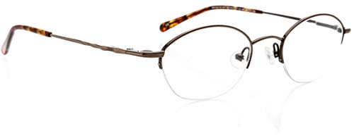 Optical Eyewear - Oval Shape, Metal Half Rim Frame - for Women or Men Prescription Eyeglasses RX