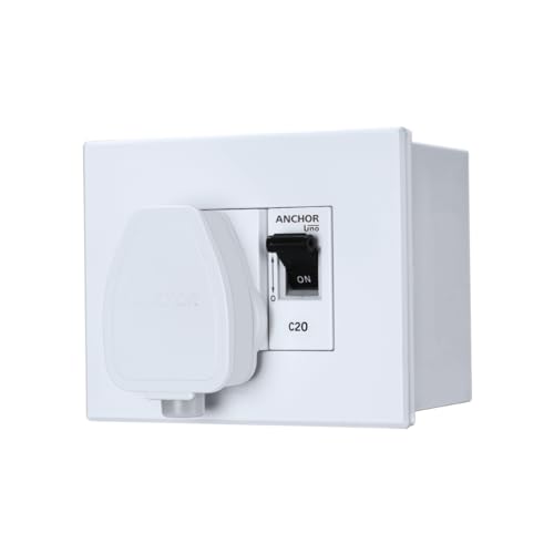 Anchor by Panasonic Polycarbonate Modular AC Box with 20Amps Single Pole MCB, enclosure and Heavy Duty ISI Plug Top (White)