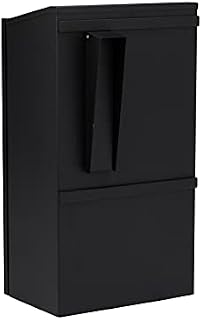 Burg-Wachter MB25BK Secure Steel Gate and Railings Postbox, Black, Large