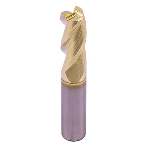 Image of 1 /2 inch 3 Flute Solid Carbide - 0.06 inch Corner Radius End Mill - ZrN Coated | For milling Aluminum, 37 Degree Helix, 1 /2 inch Cutting Diameter, 1 /2 inch Shank Diameter, 1-1 /4 inch Length of Cut, 3 inch Overall Length