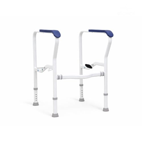 Image of Eldrix Senior Citizen Bathroom Support Frame | Toilet Support for Elderly People with Adjustable Height | Walker for Old People (White)
