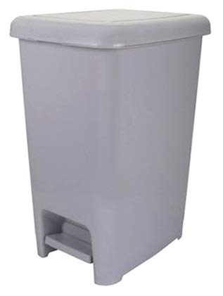 Muddy Hands Plastic Foot Pedal Bin Bathroom Kitchen Rubbish Recycling Waste Dustbin (Grey, 15 Litre)