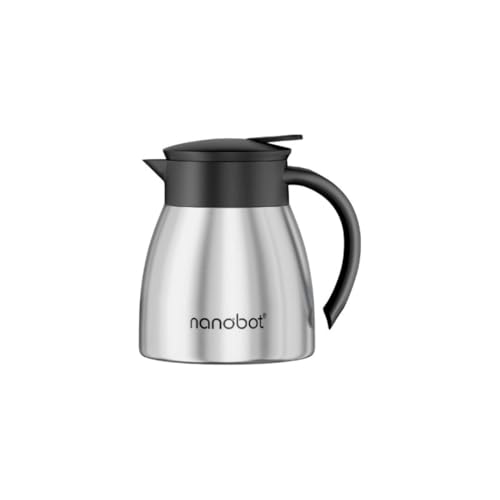Image of NANOBOT KETTL 350mL Vacuum Insulated Plain Stainless Steel Teapot | Hot & Cold Flask | Press & Pour Lid | Leak-Proof, BPA-Free | Tea, Coffee, Office, Home & Travel Use | Eco-Friendly Reusable