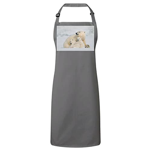 Tablier cuisine maman ours polaire en tissu premium haut de gamme
