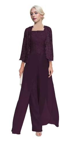 Pieces Mother of The Bride Pant Suits Dresses for Women Chiffon - Main Image