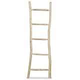 La escalera se mantiene de pie y es independiente, por lo que solo tiene que inclinarla sobre una pared y colgar toallas limpias o usadas en los peldaños para secarlas o mantenerlas al alcance.