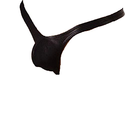 Faringoto Nahtlose, solide Tanga, Herren, T-Rücken, dünne Unterhose mit niedriger Taille, Schwarz , S Cover