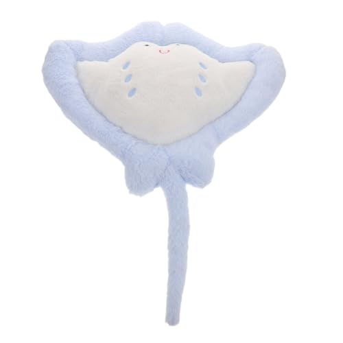 ULTECHNOVO Plüsch Stachelrochen Kissen Blau/Weiß