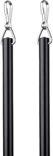 EverTrack Curtain Wand - Aluminum Curtain and Drapery Pull Rod with Stainless Steel Hardware for Curtains, Draperies, and Room Divider Curtains - 48 Inches, Metallic Black - Pack of 2