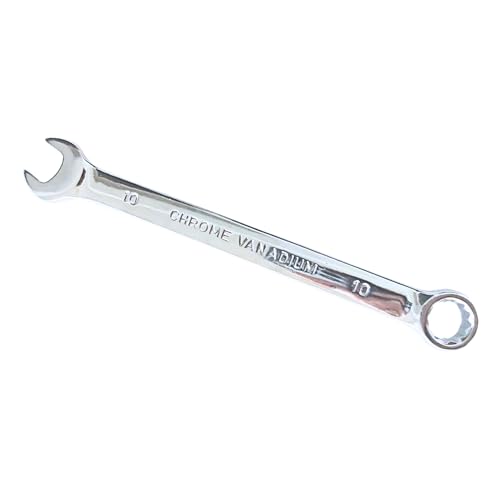 Noviitus 10mm Combination Wrench, Professional Grade Chrome Vanadium Steel (CR-V) Socket Mechanic Hand Tool, 12-Point Box-end, Perfect for Auto Repair, Household, Car, Truck Emergency (10mm)