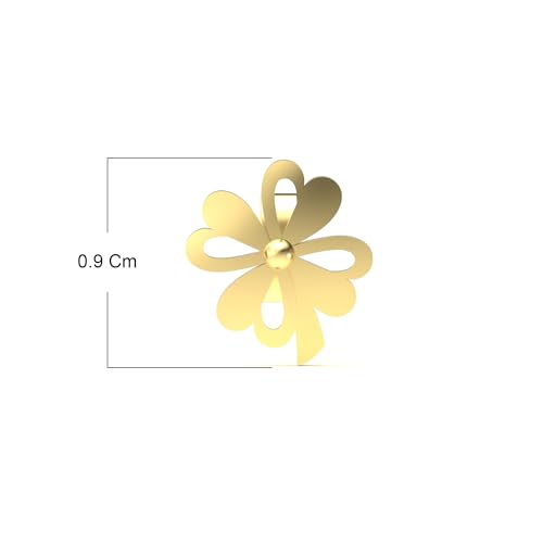 Image of WHP JEWELLERS Floral Heart Yellow Gold Earrings for Women | Womens Aesthetic & Stylish 22 KT Gold Earrings | Gold Fashion Jewellery for Women | Great for Gifting