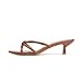 Women's Spaghetti Strap Square Open Toe Kitten Heel High Heel Sandals, Knot Design, Summer Fashion Slippers, Heel Height 1.8~2 inches (Brown, Adult, Women, 7, Numeric, US Footwear Size System, Medium)