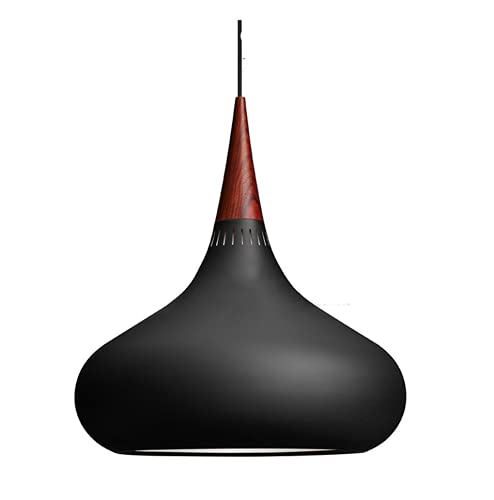 SSNCcNC Minimalismus Dänisch Pendellampe Nordic Modern Hängeleuchte Kreative Restaurant Pendelleuchte 1-Flammig Schlafzimmer Bettlicht E27*1 Treppen Wohnzimmer Studie Bar,Schwarz