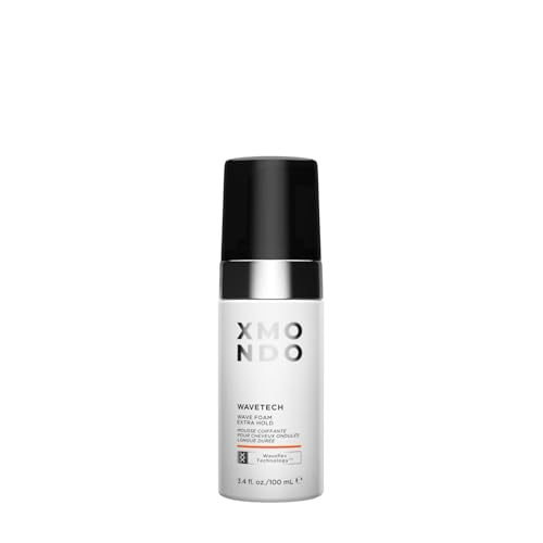 XMONDO Wavetech Wave Foam - Vegan Formula with Pro-Vitamin B5 and Anti-Frizz Nutrients to Fight Static Control Frizz and Enhance Your Wavy Hair Extra Hold Wave Foam Travel Size 3.4 Fl Oz