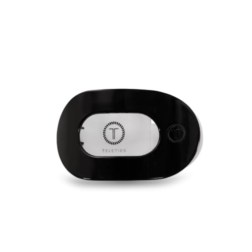 TELETIES - Large Flat Round Clip - Strong Grip Bendable Teeth Comfortable Curved Design - For Lying Down Yoga Driving & More - Ideal for Thick Hair - For All Hair Textures - Jet Black