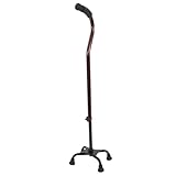 DEARMAMY Bastón de Cuatro Patas de Aleación de Aluminio para Hombres Mango Ergonómico de Macromolécula Base Antideslizante para Estabilidad y Seguridad Ancianos y Discapacitados
