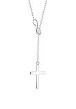 umgedrehtes kreuz symbol word Halskette in Y-Form mit Kreuz und Infinity Symbol aus 925 Sterling Silber in 45 cm Länge