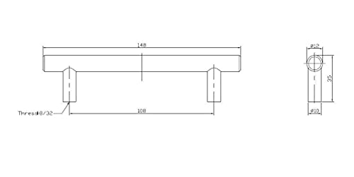 Richelieu Hardware BP205108195 Roosevelt Collection 4 1/4-inch (108 mm) Center-to-Center Brushed Nickel Modern Cabinet and Drawer Bar Pull Handle for Kitchen, Bathroom, and Furniture