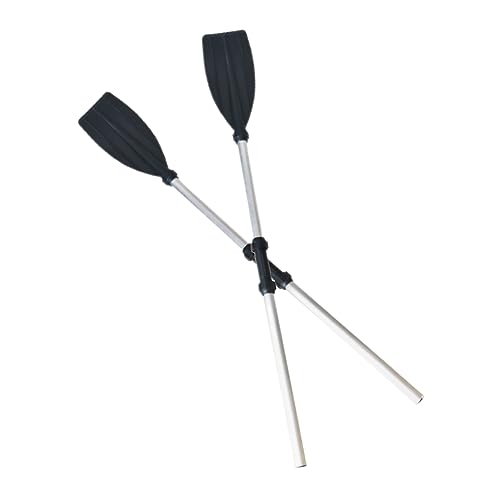 Happyyami 2Pcs Aluminum Alloy Kayak Paddles Durable Lightweight Splicing Paddles for Rubber Boat Ergonomic Grip Design for Boating and Kayaking Adventures