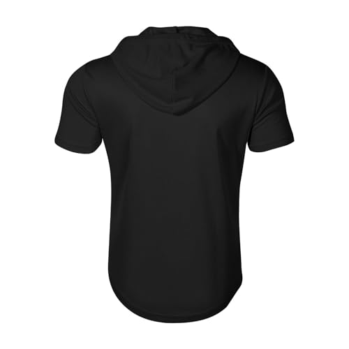 Mens Hoodies Summer Short Sleeve Top Comfy Running Tops Hoodie Men Gym Shirts Lightweight Breathable Athletic T Shirt Smart Casual Beach Hoodies Tops Sports Outdoor with Pockets - Image 5