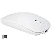 2.4G USB Rechargeable Wireless Slim Optical with Nano Receiver for USB Mouse, Notebook, PC, Laptop, Computer, MacBook White