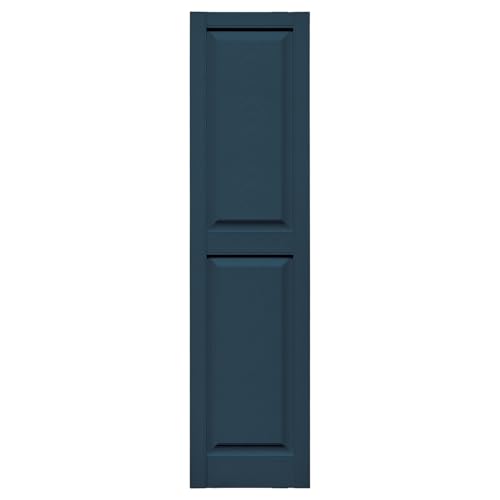 Mid America Raised Panel Vinyl Shutters (1 Pair) - 14.75 x 59 036 Classic Blue