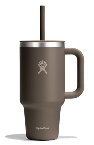 Image of Hydro Flask Travel Tumbler with Handle, Lid and Straw - Insulated Stainless Steel in 32 Oz Sandpiper