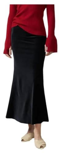 Women Silk Blend Velour Fishtail Wrap Skirt Long Midi Skirt Soft Mermaid Skirt