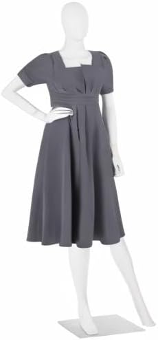 Miniatura 7 de Maniquí femenino, vestido blanco para adultos, maniquí ajustable realista, un maniquí de pie, con cuerpo completo para adultos