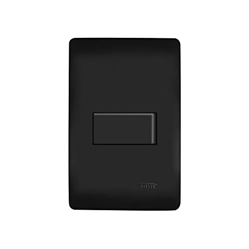 FAME Interruptor Simples Habitat Black com Placa 4x2 Preto, Modelo: 06140474