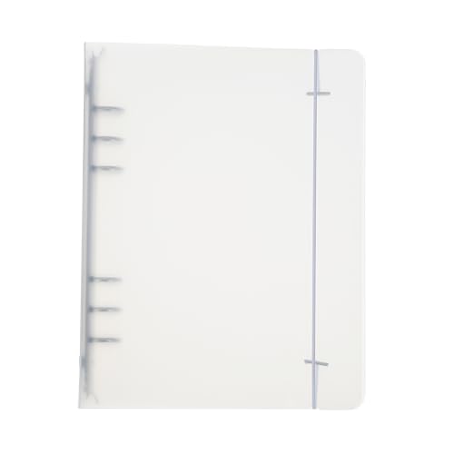 Couverture de classeur A5 à 6 anneaux PATIKIL en PP blanc pour l'organisation quotidienne