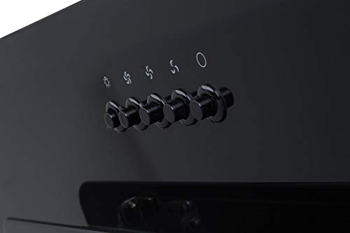 SIA 90cm Black Glass Angled Kitchen Cooker Hood Chimney Extractor Fan With Red Blue And Green LED Edge Lit Mood Lighting AGE91BL-AMZ1