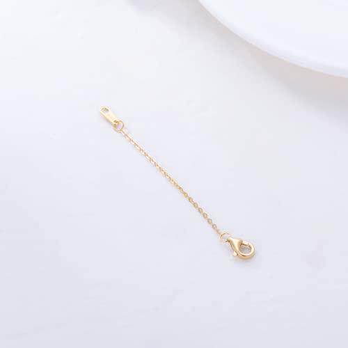 Image of 10k 14k Real Gold 1 inch /1.5 inch /2 inch /2.5 inch /3 inch /4 inch /5 inch Necklace Extender, Necklace Bracelet Extender Chain, Durable Gold Extender Chain, Adjustable Extension Chain for Necklace Bracelet Anklet