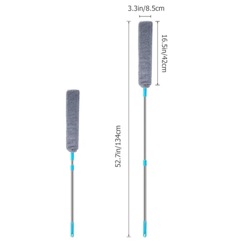 Plumero para eliminar polvo en muebles y rincones difíciles con mango largo de microfibra 3