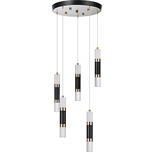3/5/9-Light Modern Pendant Light Kitchen Island Light Fixture Dimmable LED Black Mini Pendant Lights Dinning Room Kitchen Black Gold Pendant Lighting (5 Light)