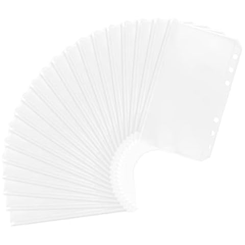 Relota 20 Stück A6 Binder Taschen, PVC 6-Loch Reißverschluss Ordner, Wasserdicht Kunststoff Bindertaschen, Transparent Geld Budget Umschläge für Notebook-Planer, Einlegeseiten Loseblattbeutel, Foto Cover