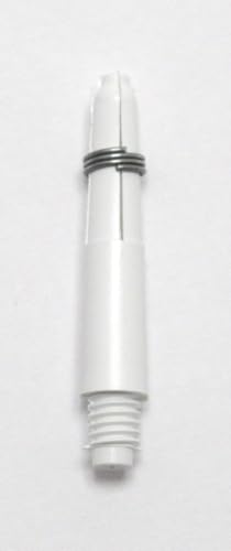 US Darts Arctic White Nylon Plus (Tite Grip) Dart Shafts with Stem Rings- 3 Sets (9 shafts), 2BA Ex-Short Length