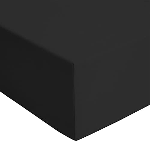 MOHAP 16 inch(40cm) Extra Deep King Size Fitted Sheet Only Bedsheet NO Pillowcases Non-Iron Brushed Microfiber Breathable Black