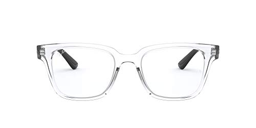 RX4323V Asian Fit Square Eyeglass Frames, Transparent/Demo Lens, 51 mm