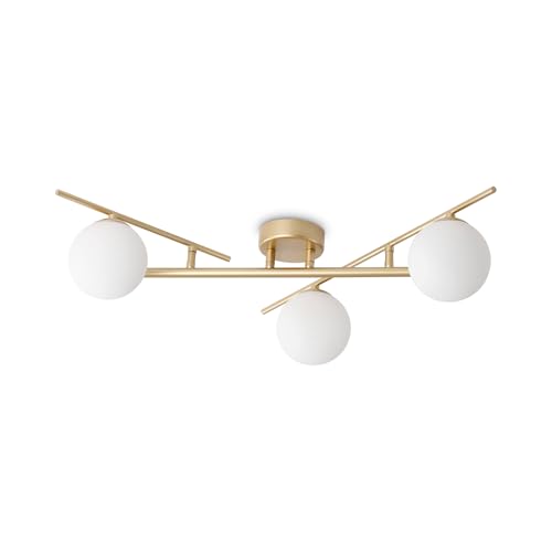 Plafonnier Globe ATLAS Laiton 3 Lumières pour un éclairage d'ambiance homogène sans ombre