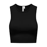 Croptop für Damen ONLY Damen Onlgwen S/L Rib Crop Tank-top Pnt Top, Schwarz, M EU