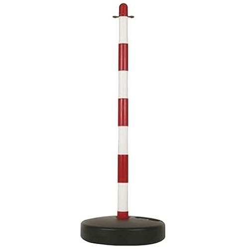 Colonnina in pvc bianco/rossa h 90 cm (senza base di appesantimento)