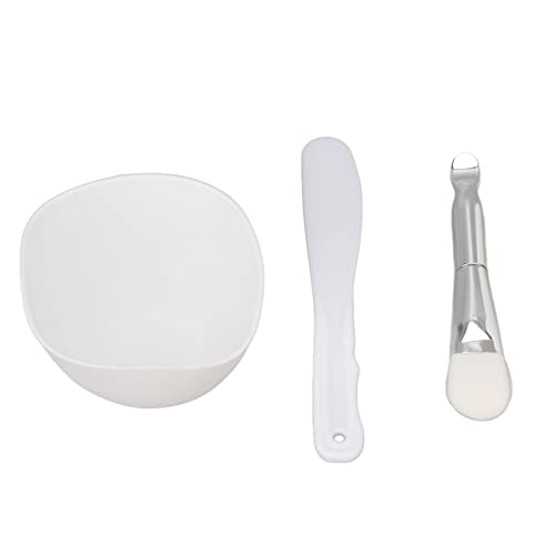 Juego de tazón de mezcla de máscara de mascarilla de glomora, kit de herramienta de máscara facial de espátula portátil de bricolaje con cepillo suave para máscara facial para